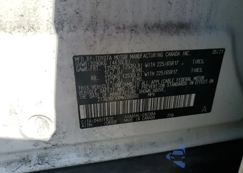 2021 Toyota Rav4 Le from USA, damaged, VIN 2T3G1RFVXMW206060